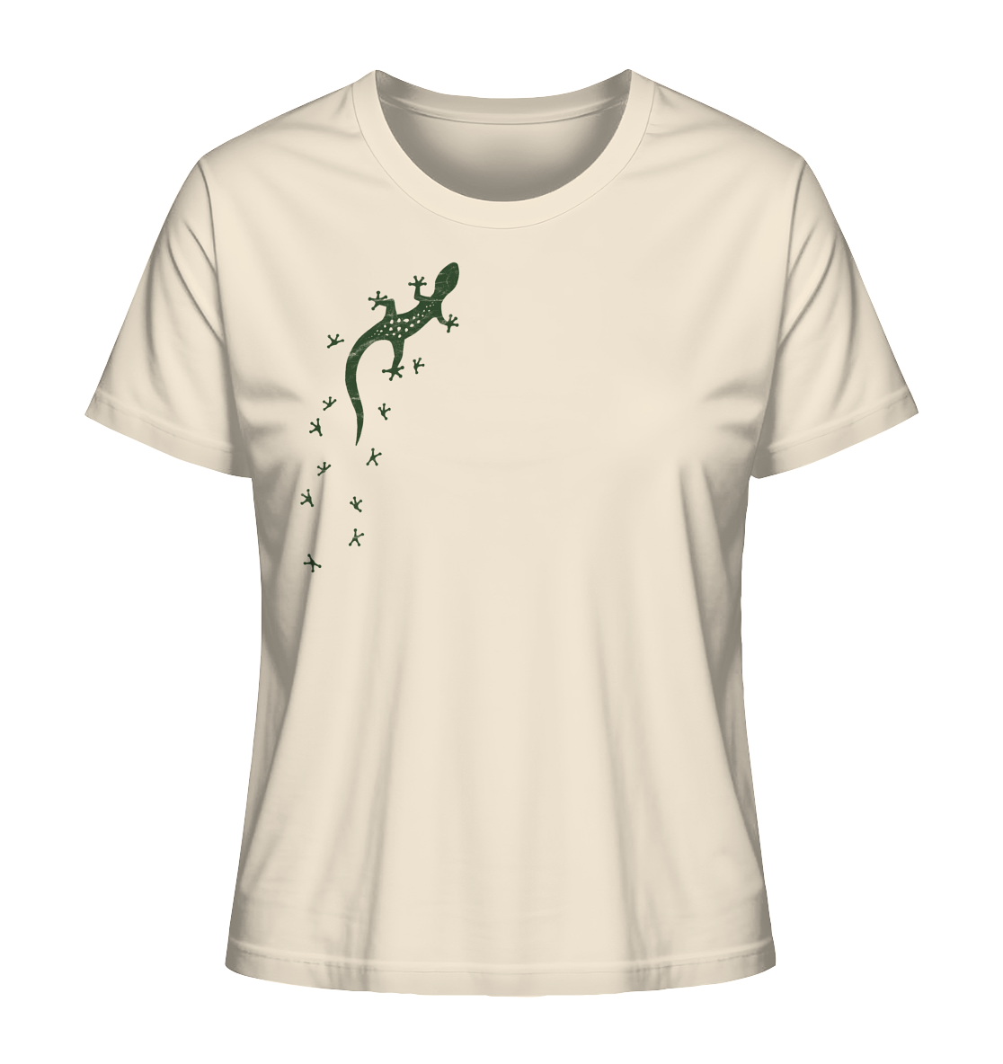 Gecko Eidechse Silhouette dunkel - Ladies Organic Shirt