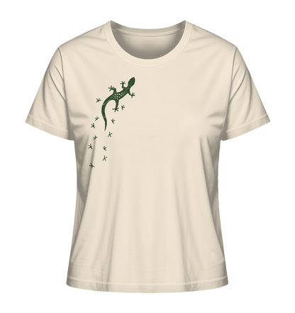 Gecko Eidechse Silhouette dunkel - Ladies Organic Shirt