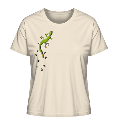 Kletternder Gecko mit Spuren - Ladies Organic Shirt