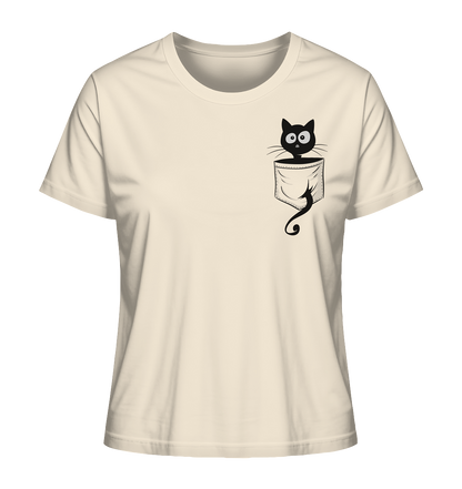 Schwarze Katze in der Tasche - Ladies Organic Shirt