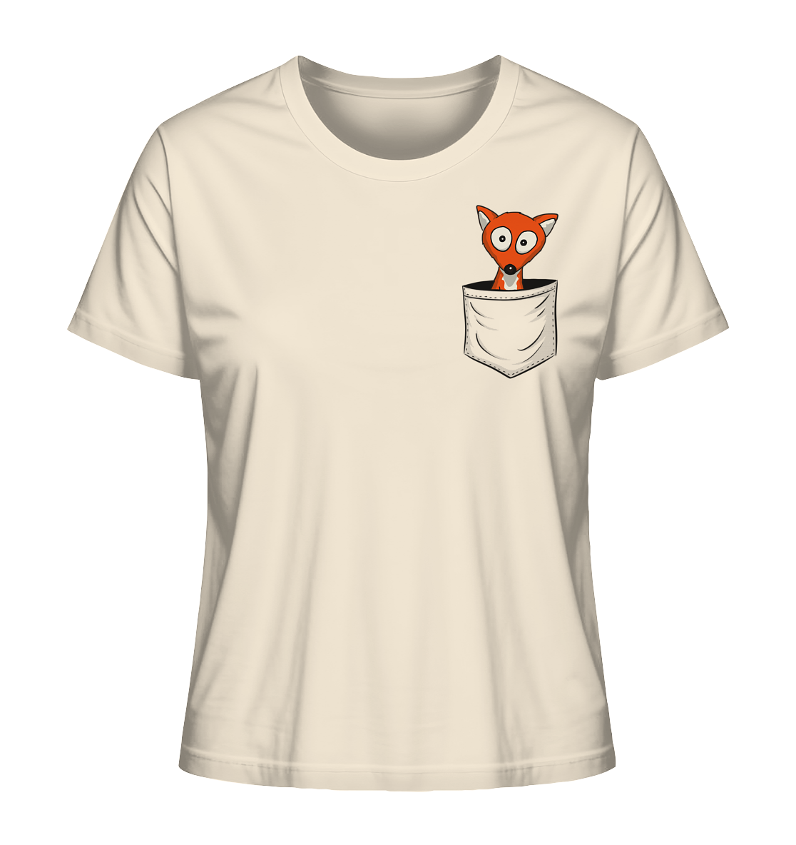 Fuchs in der Brusttasche | Taschen-Fuchs - Ladies Organic Shirt