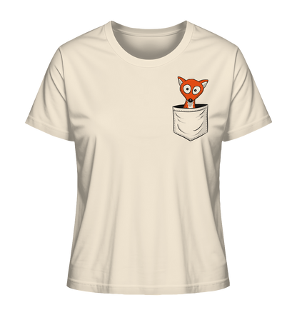 Fuchs in der Brusttasche | Taschen-Fuchs - Ladies Organic Shirt