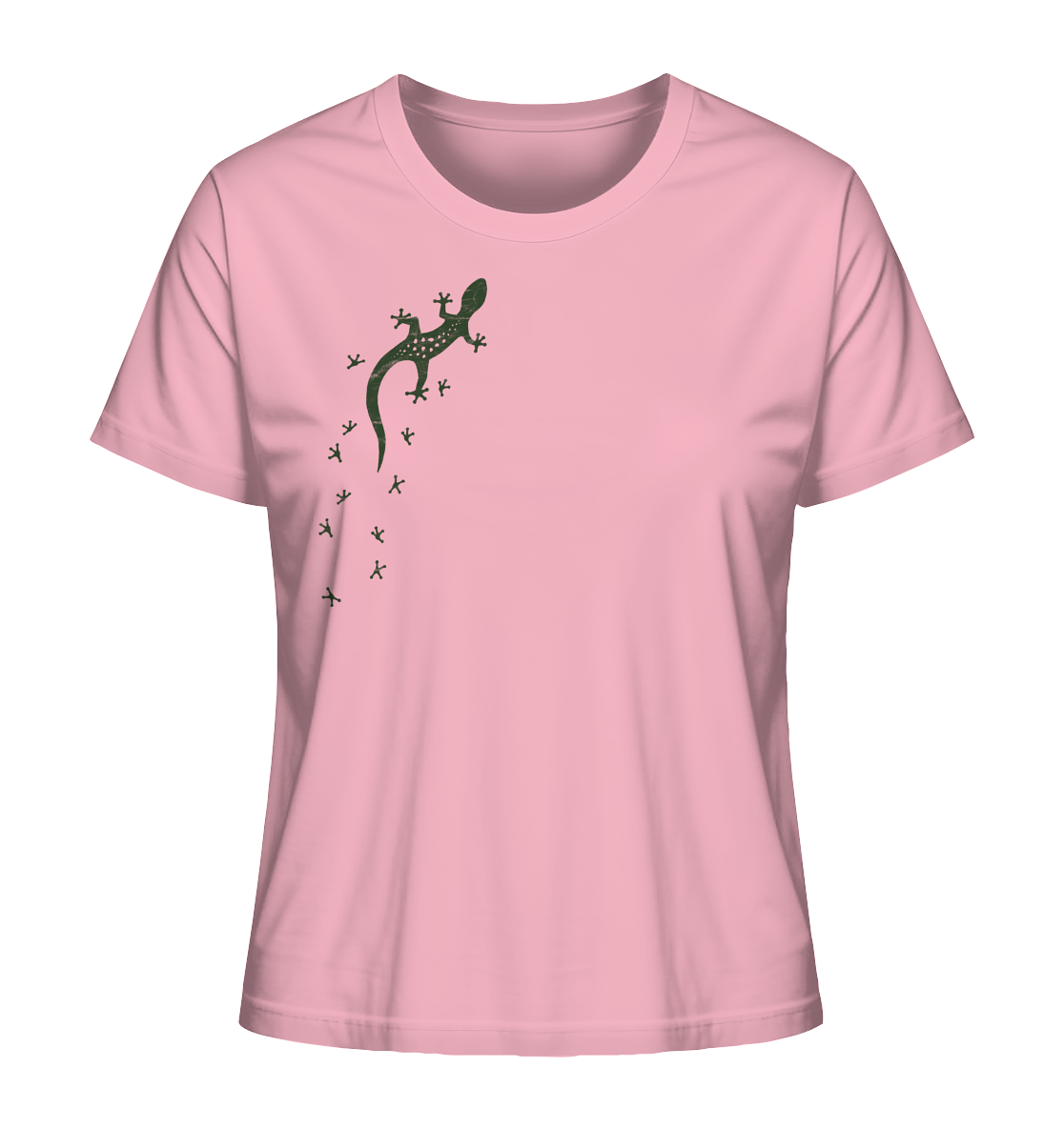 Gecko Eidechse Silhouette dunkel - Ladies Organic Shirt