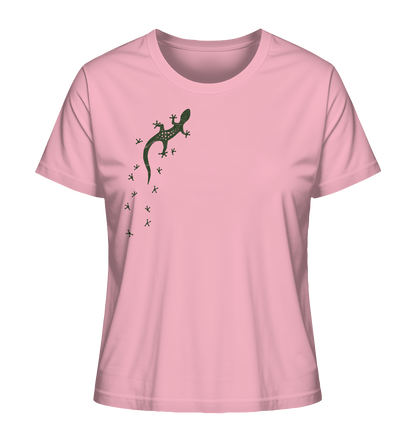 Gecko Eidechse Silhouette dunkel - Ladies Organic Shirt
