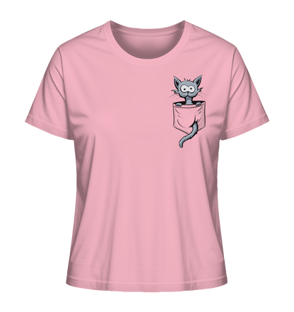 Verrückte Katze in Deiner Brust-Tasche - Ladies Organic Shirt
