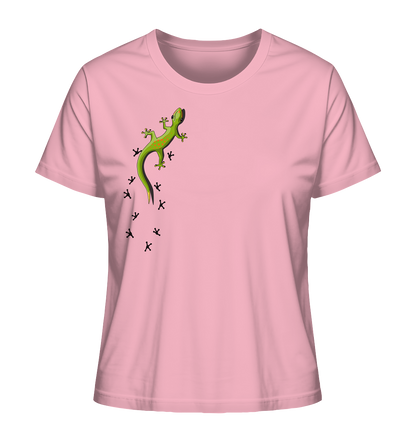 Kletternder Gecko mit Spuren - Ladies Organic Shirt