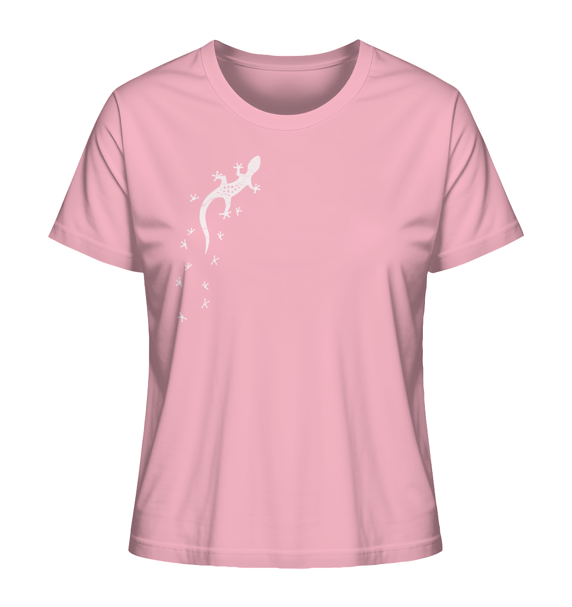 Gecko Eidechse Silhouette hell - Ladies Organic Shirt