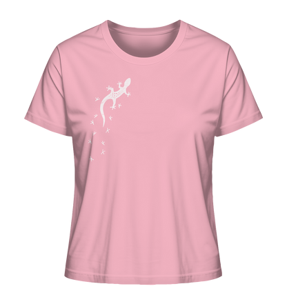 Gecko Eidechse Silhouette hell - Ladies Organic Shirt