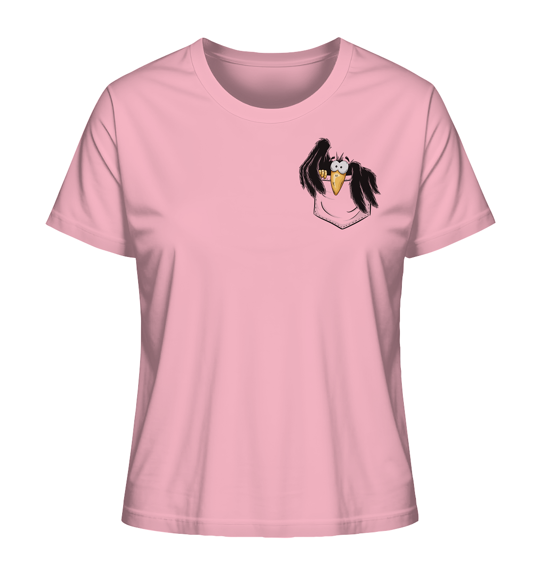 Kleiner Rabe | schwarze Krähe In Tasche - Ladies Organic Shirt