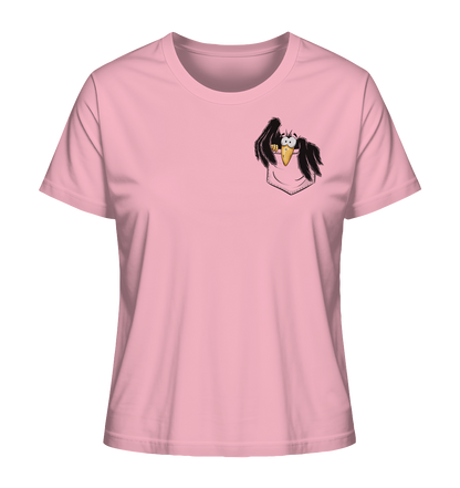 Kleiner Rabe | schwarze Krähe In Tasche - Ladies Organic Shirt
