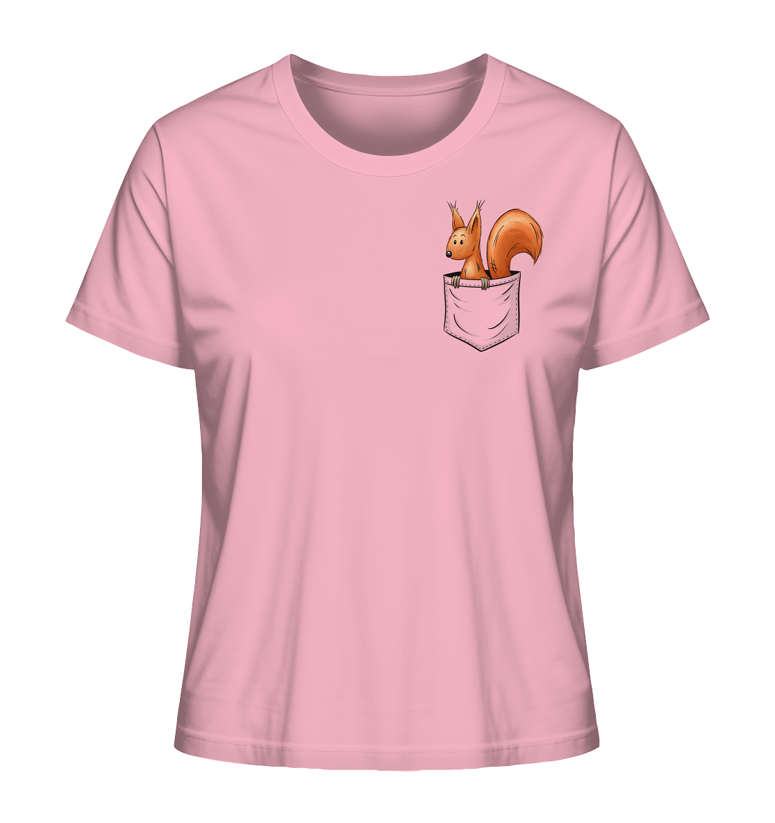 Lässiges Eichhörnchen In Tasche - Ladies Organic Shirt