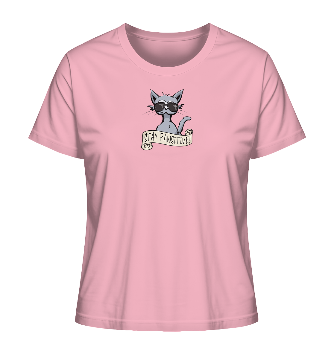 Stay Pawsitive Bleib lässig Hipster Katze - Ladies Organic Shirt