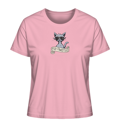 Stay Pawsitive Bleib lässig Hipster Katze - Ladies Organic Shirt
