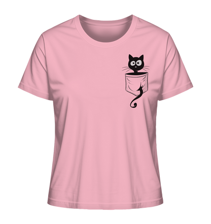 Schwarze Katze in der Tasche - Ladies Organic Shirt