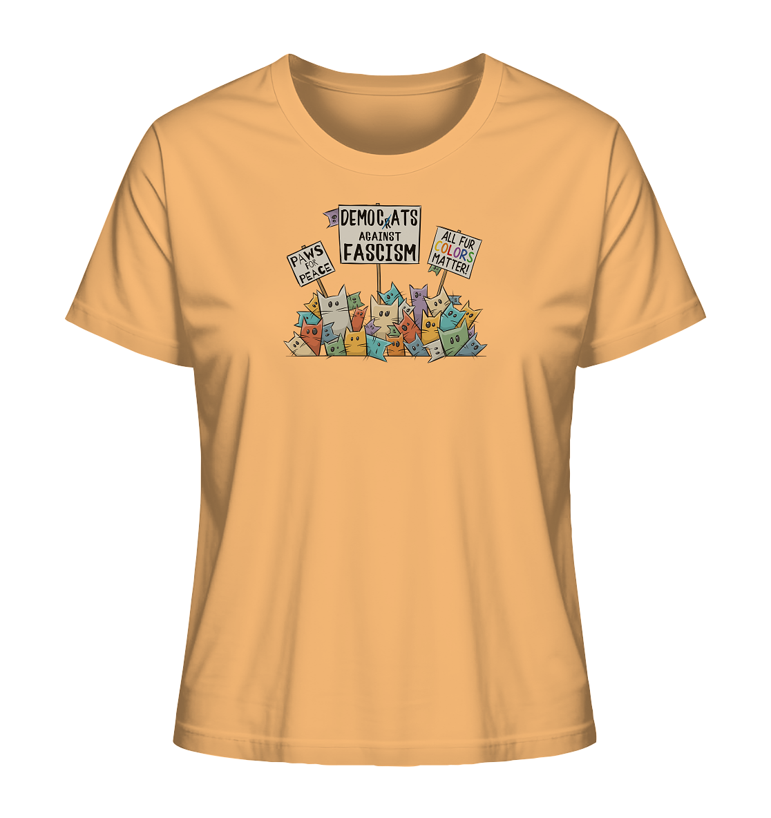 Demo-Katzen gegen Faschismus und für Vielfalt - Ladies Organic Shirt