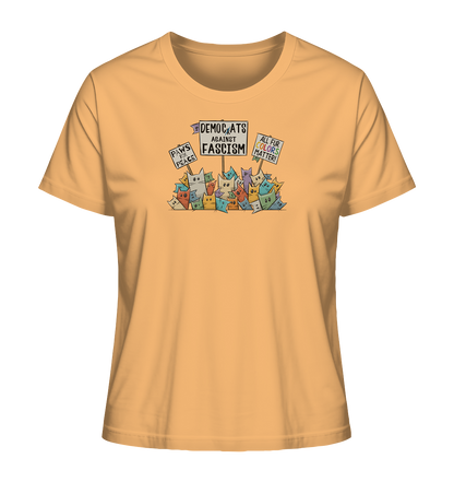 Demo-Katzen gegen Faschismus und für Vielfalt - Ladies Organic Shirt