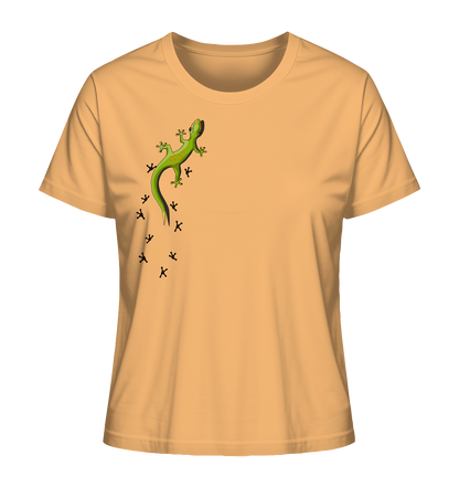 Kletternder Gecko mit Spuren - Ladies Organic Shirt