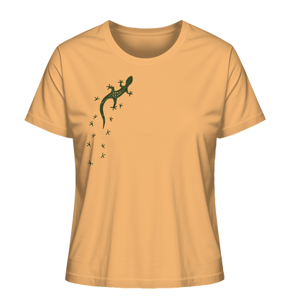 Gecko Eidechse Silhouette dunkel - Ladies Organic Shirt