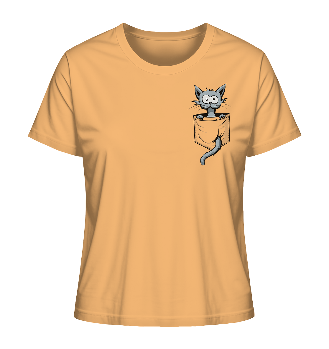 Verrückte Katze in Deiner Brust-Tasche - Ladies Organic Shirt