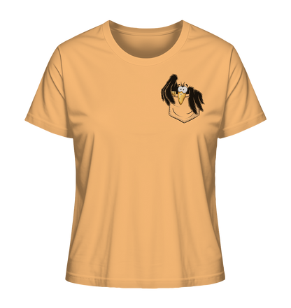Kleiner Rabe | schwarze Krähe In Tasche - Ladies Organic Shirt