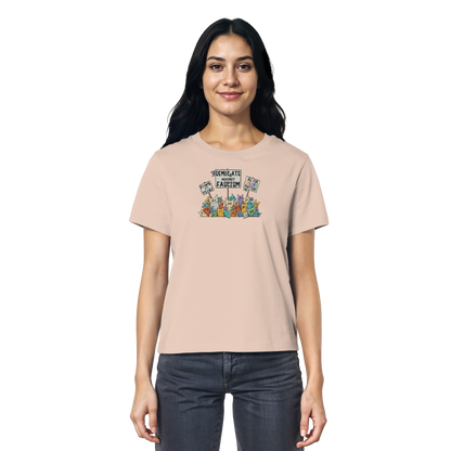 Demo-Katzen gegen Faschismus und für Vielfalt - Ladies Organic Shirt