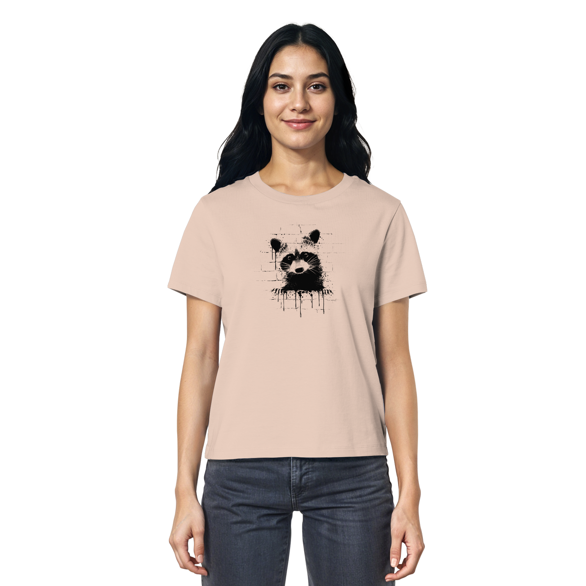 Funky Street Art Waschbär - Ladies Organic Shirt