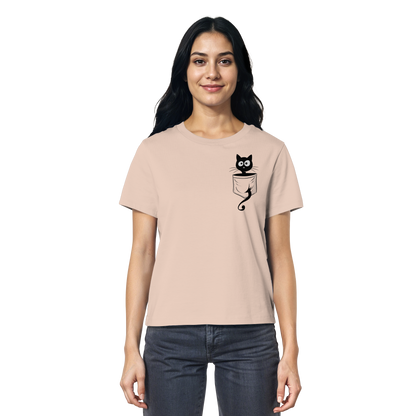Schwarze Katze in der Tasche - Ladies Organic Shirt