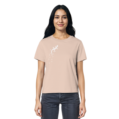 Gecko Eidechse Silhouette hell - Ladies Organic Shirt