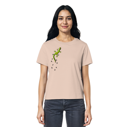 Kletternder Gecko mit Spuren - Ladies Organic Shirt