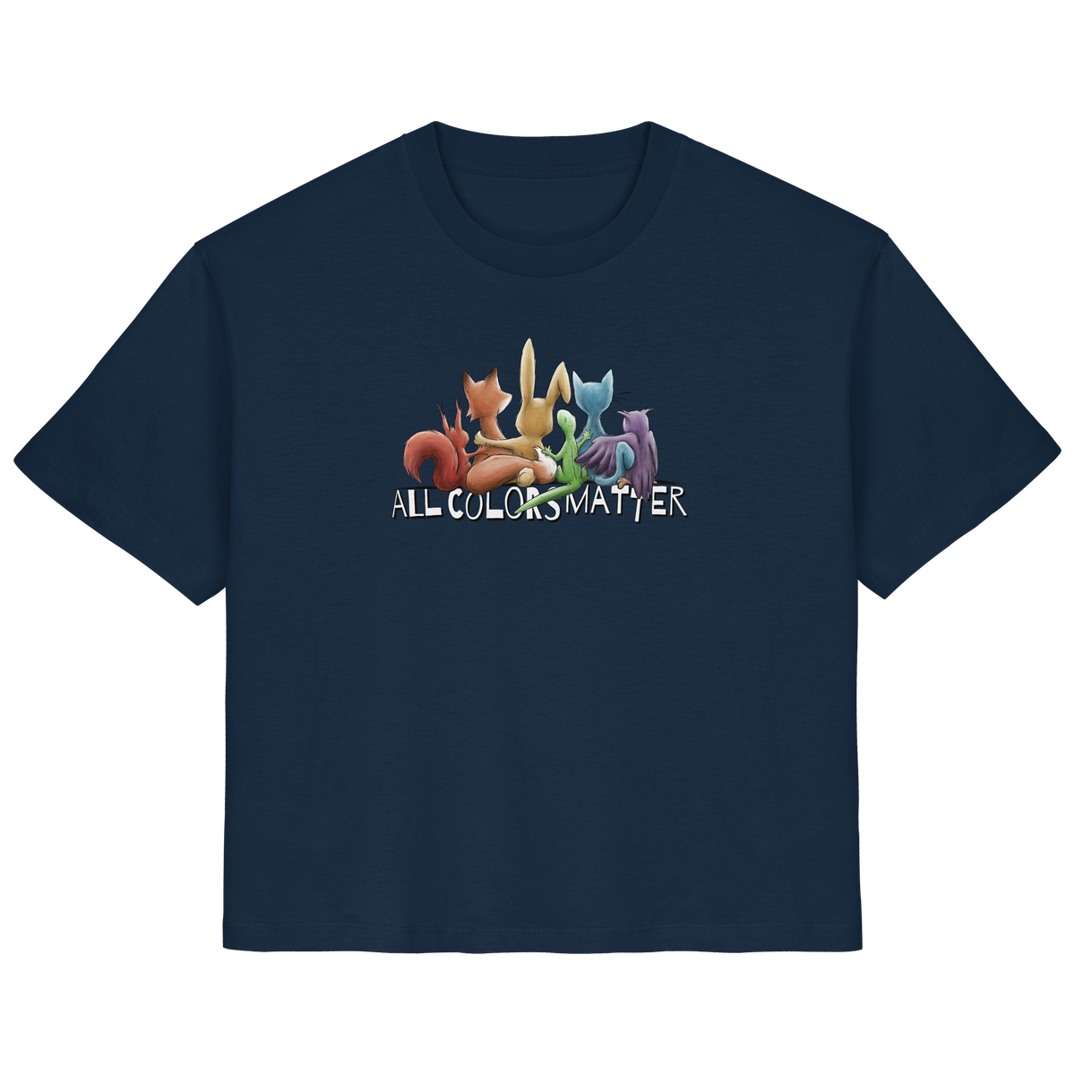 All Colors Matter! Regenbogen Tiere für Vielfalt - Ladies Organic Shirt