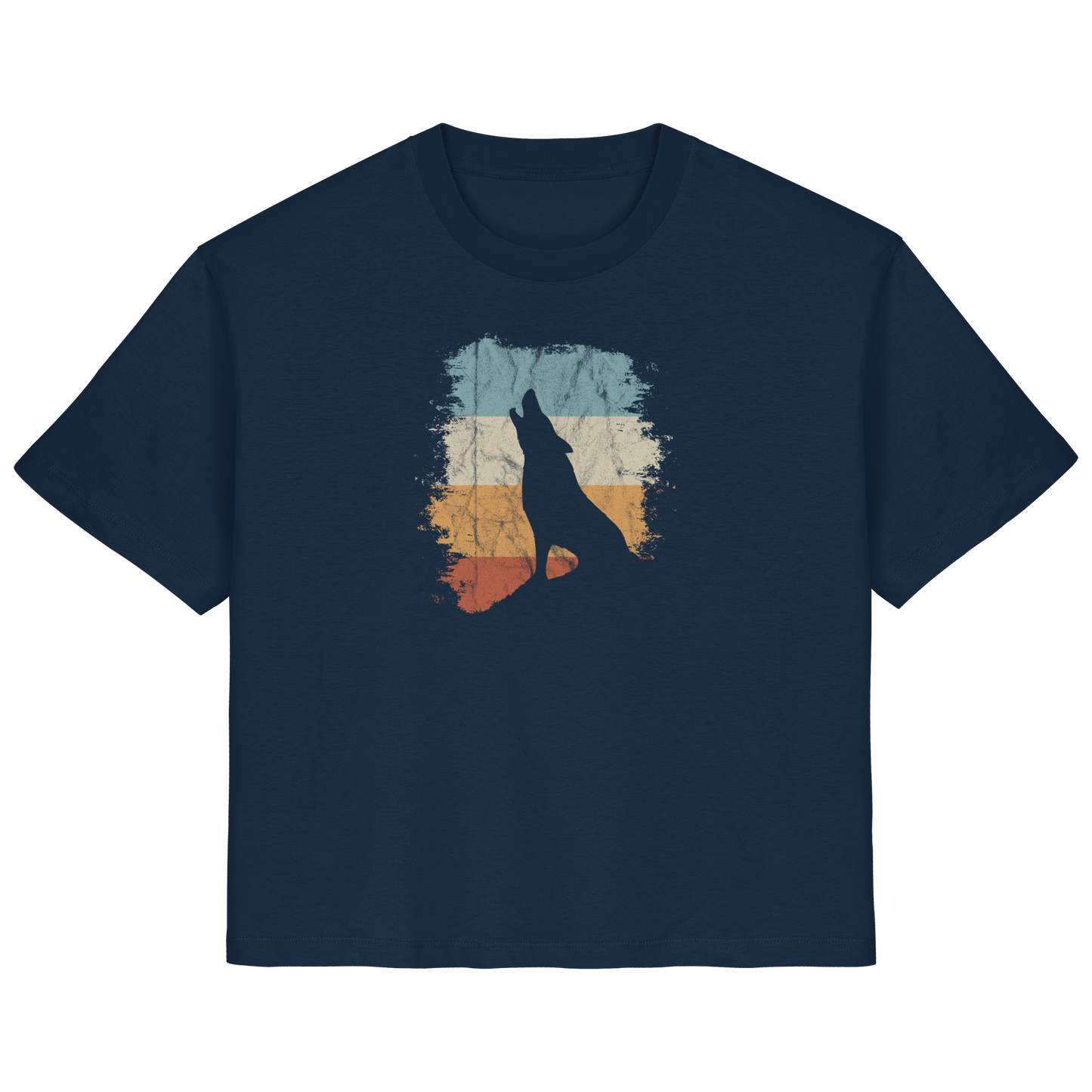 Retro Style lässig heulender Wolf  - Ladies Organic Shirt