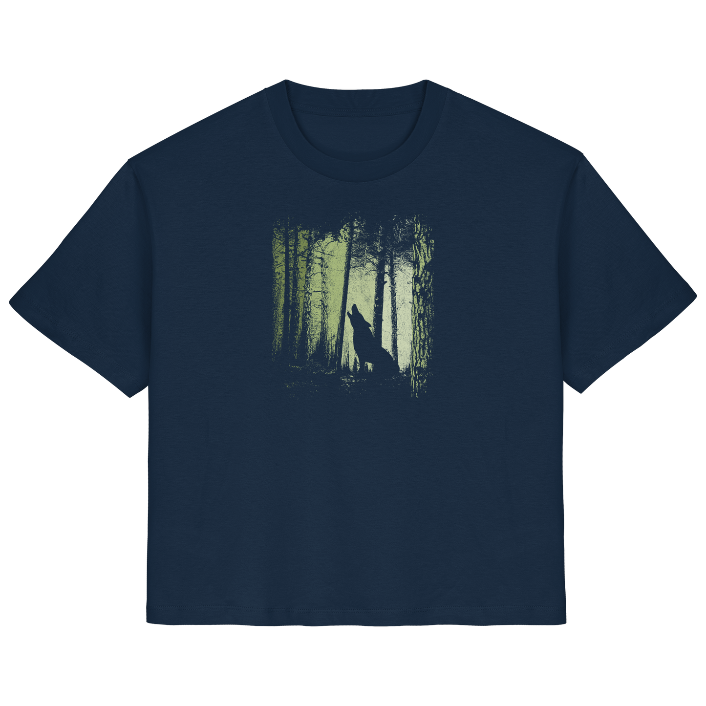Einsamer Wolf im Zwielicht Wald  - Ladies Organic Shirt