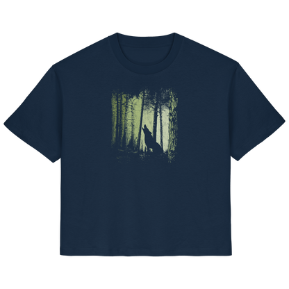 Einsamer Wolf im Zwielicht Wald  - Ladies Organic Shirt