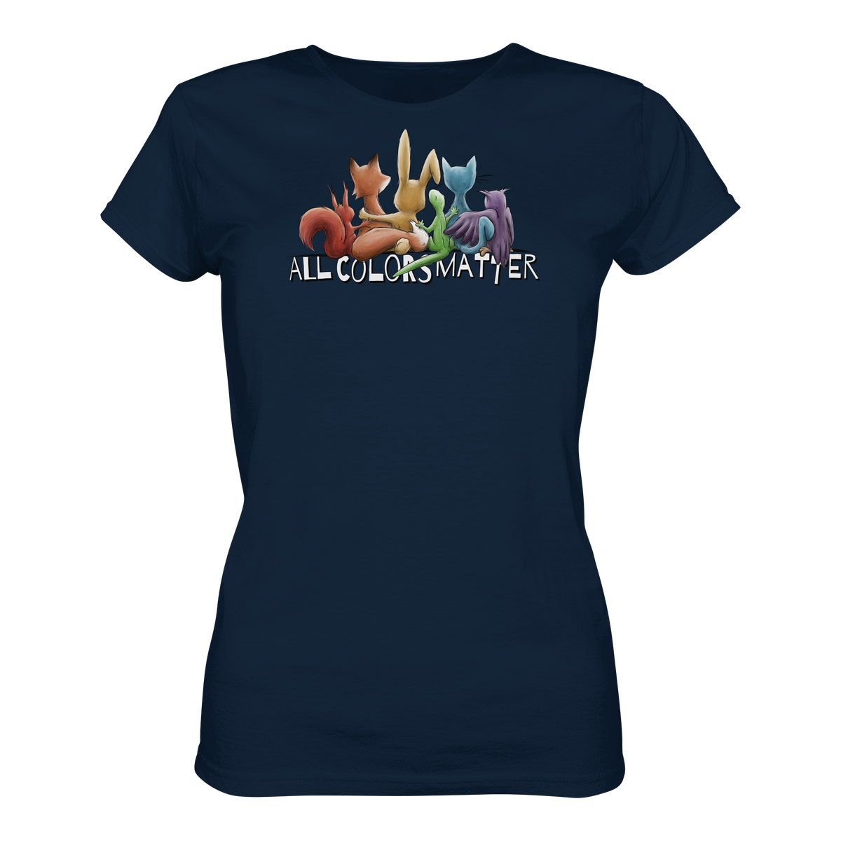 All Colors Matter! Regenbogen Tiere für Vielfalt - Ladies Organic Shirt