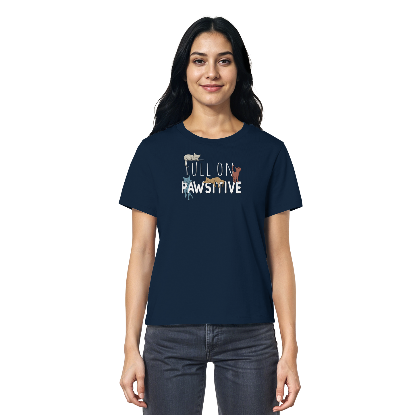 Full On Pawsitive! Gechillte Katzen - Ladies Organic Shirt