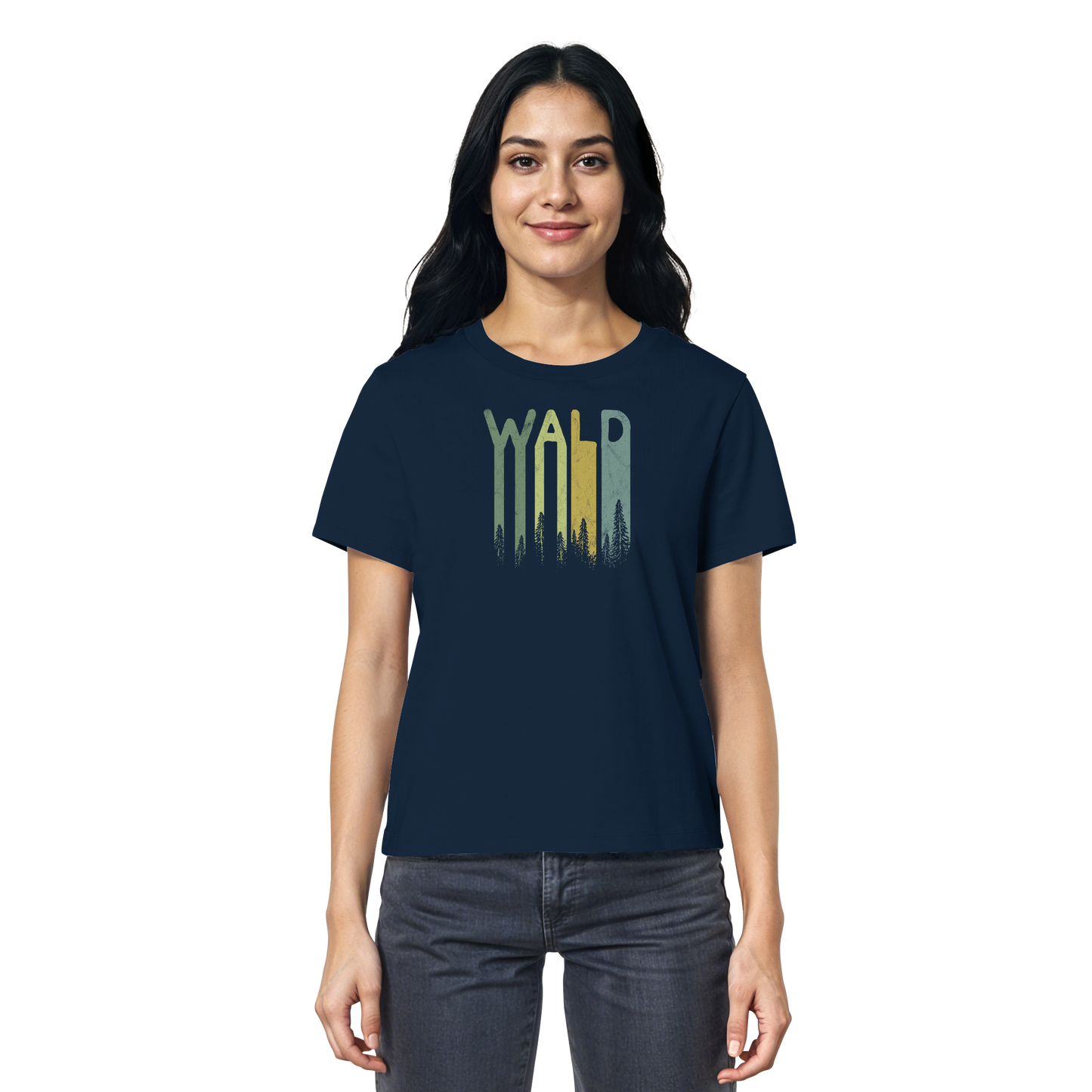 Wald Retro Forst Schriftzug - Ladies Organic Shirt