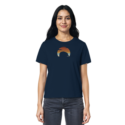 Retro Igel Silhouette im Sonnenuntergang - Ladies Organic Shirt