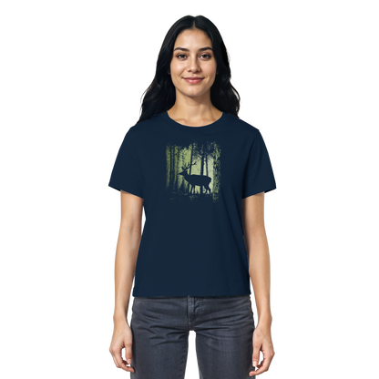 Hirsch im Zwielicht Wald - Ladies Organic Shirt