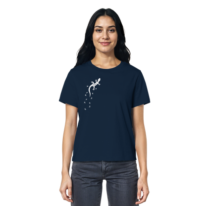Gecko Eidechse Silhouette hell - Ladies Organic Shirt
