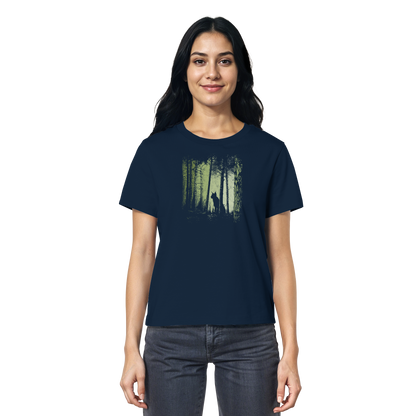 Luchs Wildkatze im Zwielicht Wald - Ladies Organic Shirt