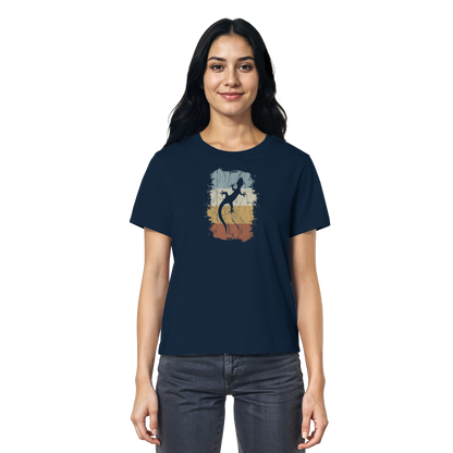 Retro Gecko Salamander Silhouette - Ladies Organic Shirt