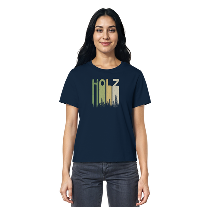 Holz Retro Wald Schriftzug - Ladies Organic Shirt