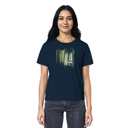frecher Dachs im Zwielicht Wald - Ladies Organic Shirt