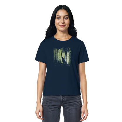 Einsamer Wolf im Zwielicht Wald  - Ladies Organic Shirt