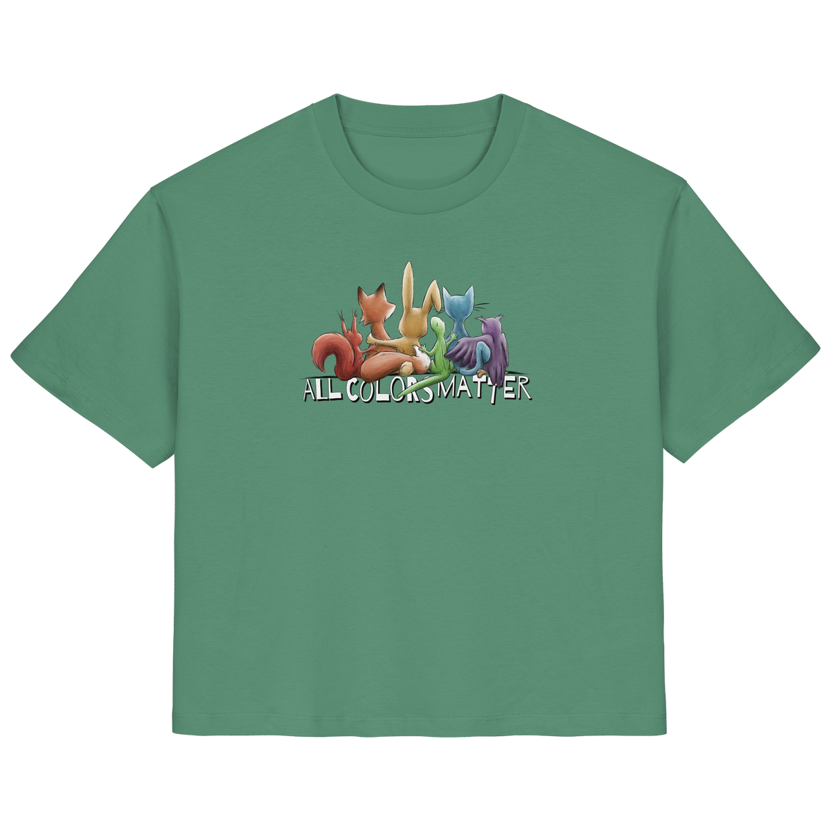 All Colors Matter! Regenbogen Tiere für Vielfalt - Ladies Organic Shirt