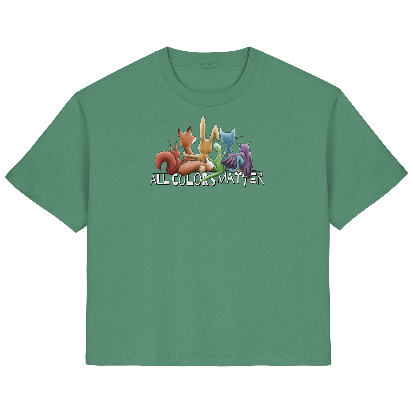 All Colors Matter! Regenbogen Tiere für Vielfalt - Ladies Organic Shirt