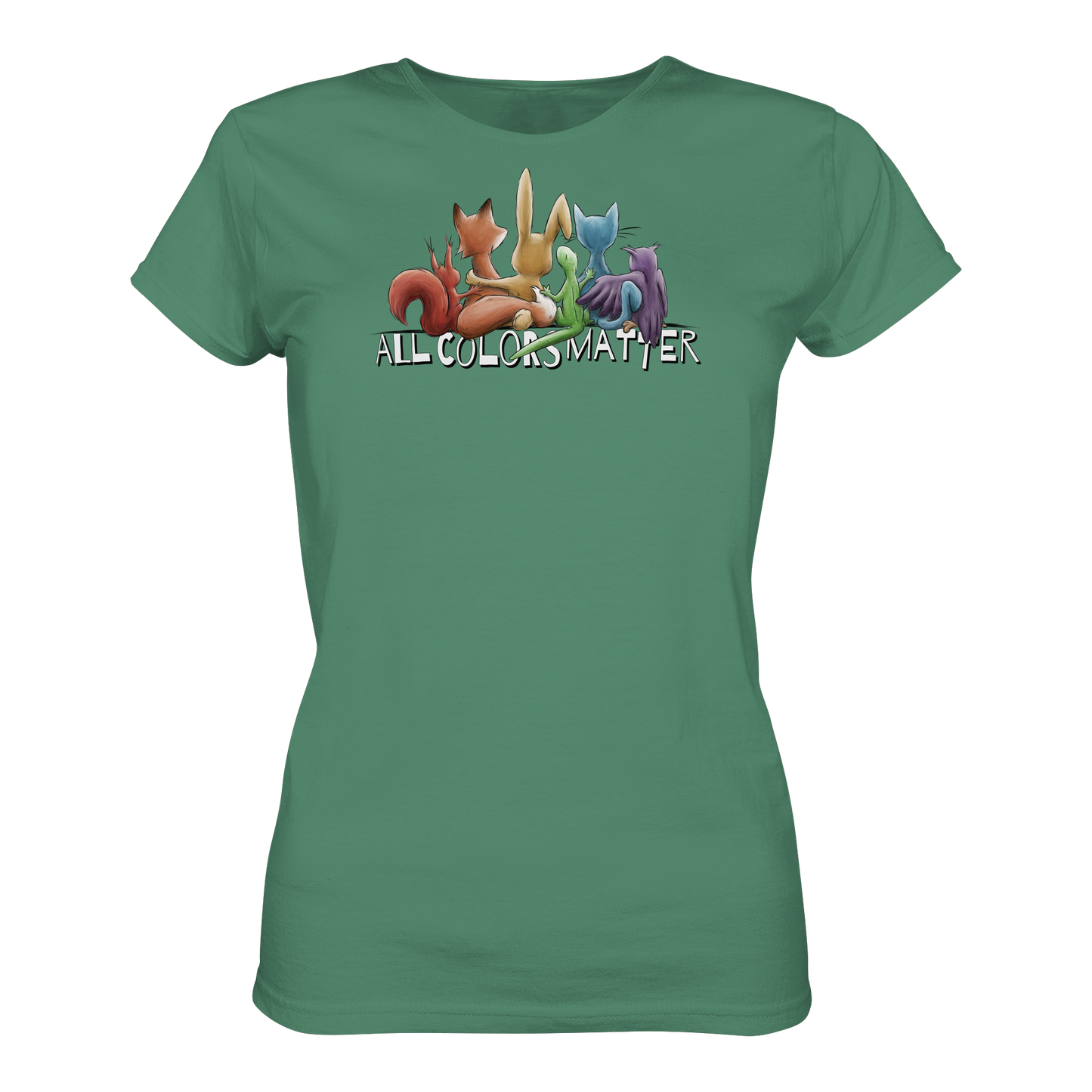 All Colors Matter! Regenbogen Tiere für Vielfalt - Ladies Organic Shirt