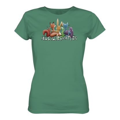 All Colors Matter! Regenbogen Tiere für Vielfalt - Ladies Organic Shirt