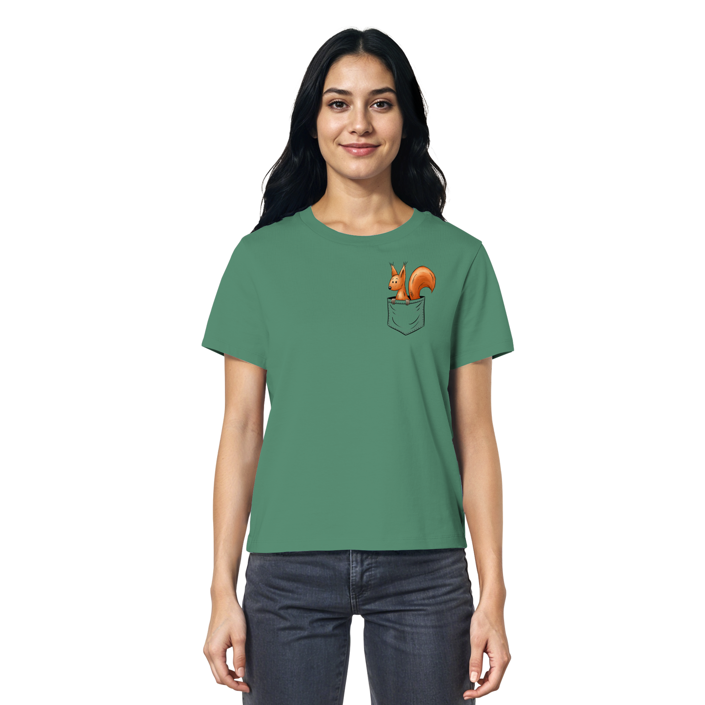 Lässiges Eichhörnchen In Tasche - Ladies Organic Shirt