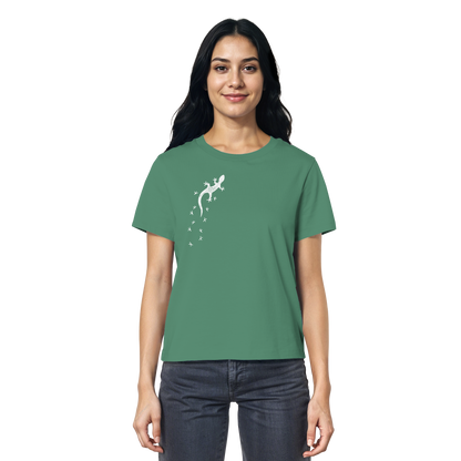 Gecko Eidechse Silhouette hell - Ladies Organic Shirt